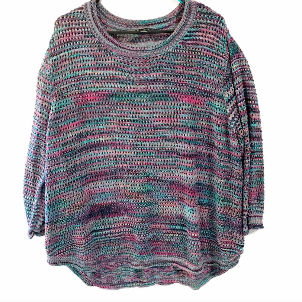 🎉HP!🎉 New Directions Multi color Crochet Soft Stretchy Sweater Size 3X